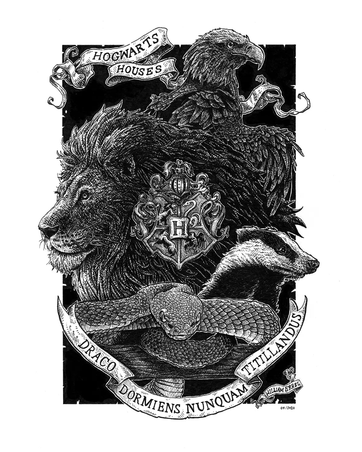 Les 4 maisons de Poudlard (Original A4)