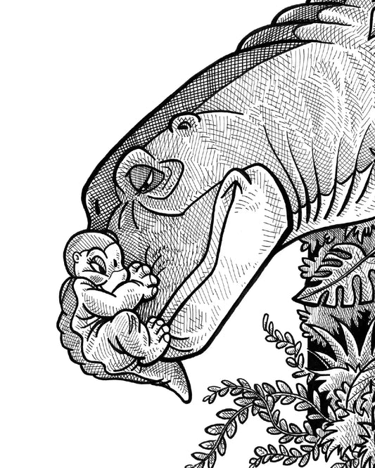 Petit Pied et sa maman (Original A4)