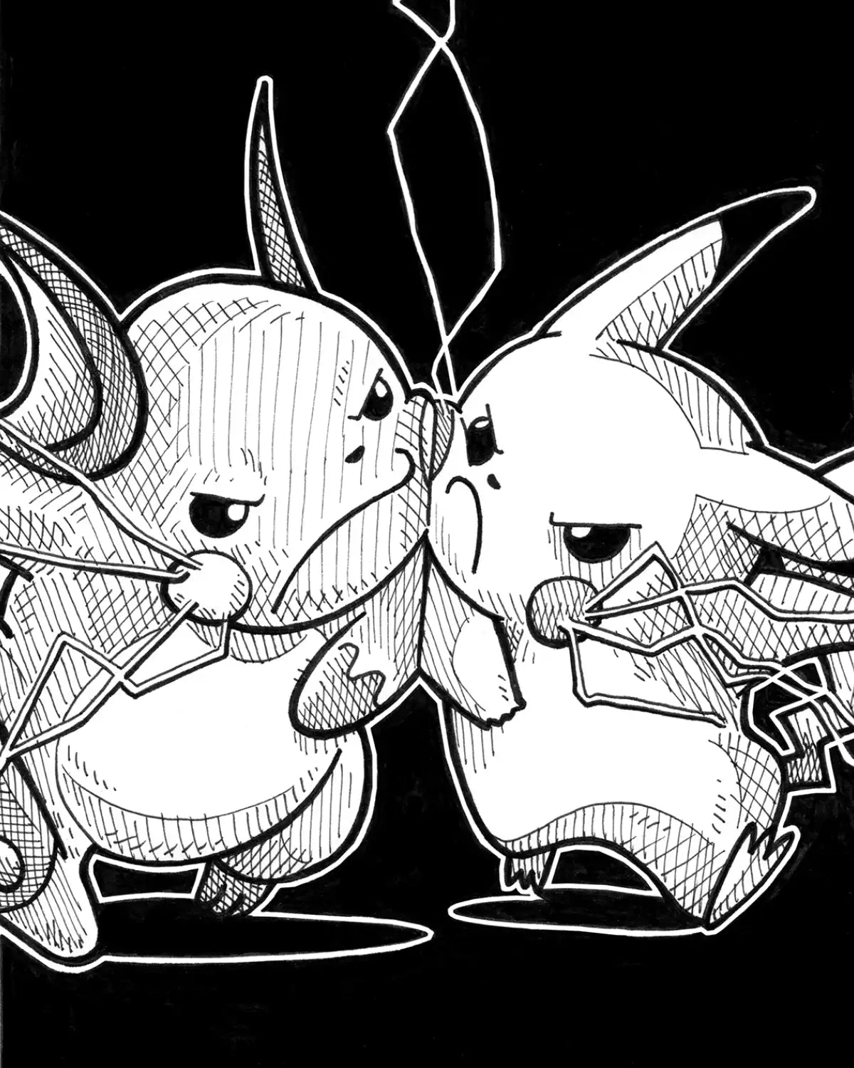 Pikachu VS Raichu (Original A4)