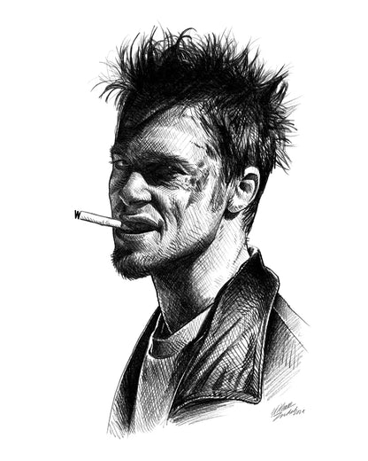 brad pitt fight club cigarette in (1999) Fight Club, Brad Pitt -