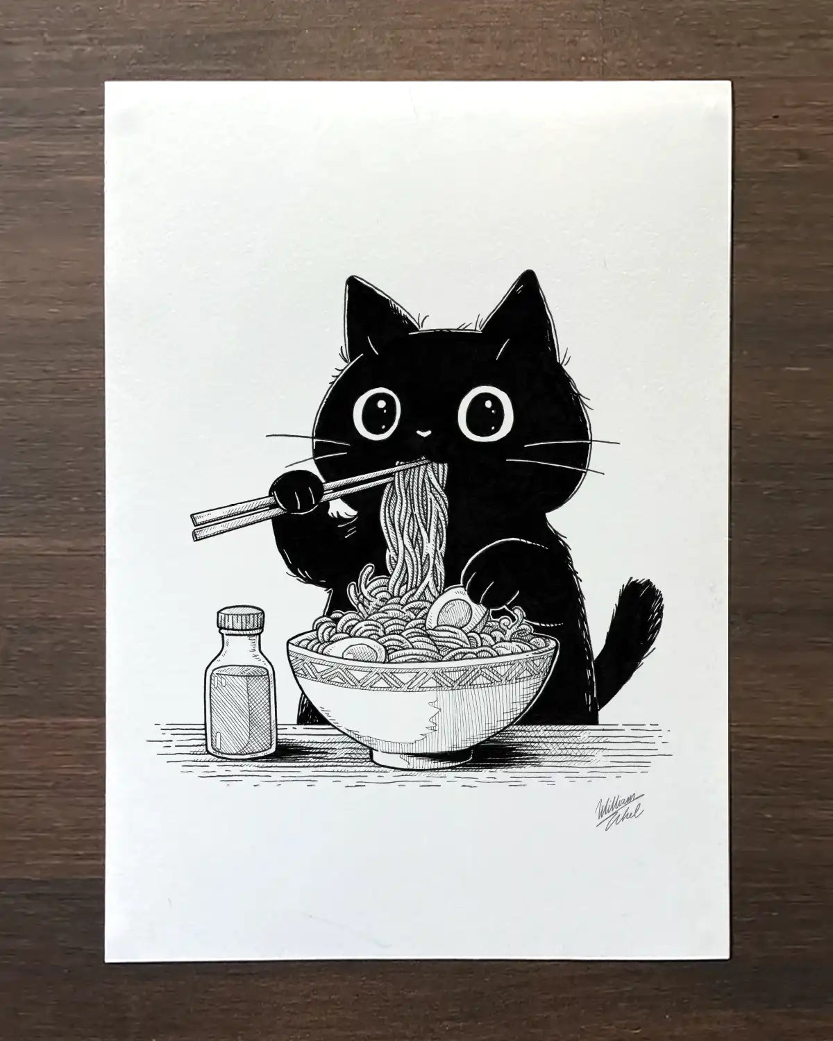 Chat & Nouilles (Original A4)