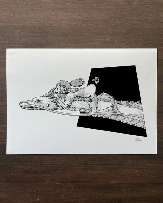 Chihiro & Haku Dragon (Original A4)