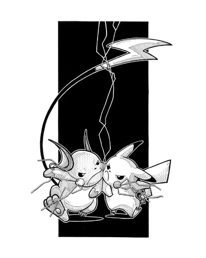 Pikachu VS Raichu (Original A4)