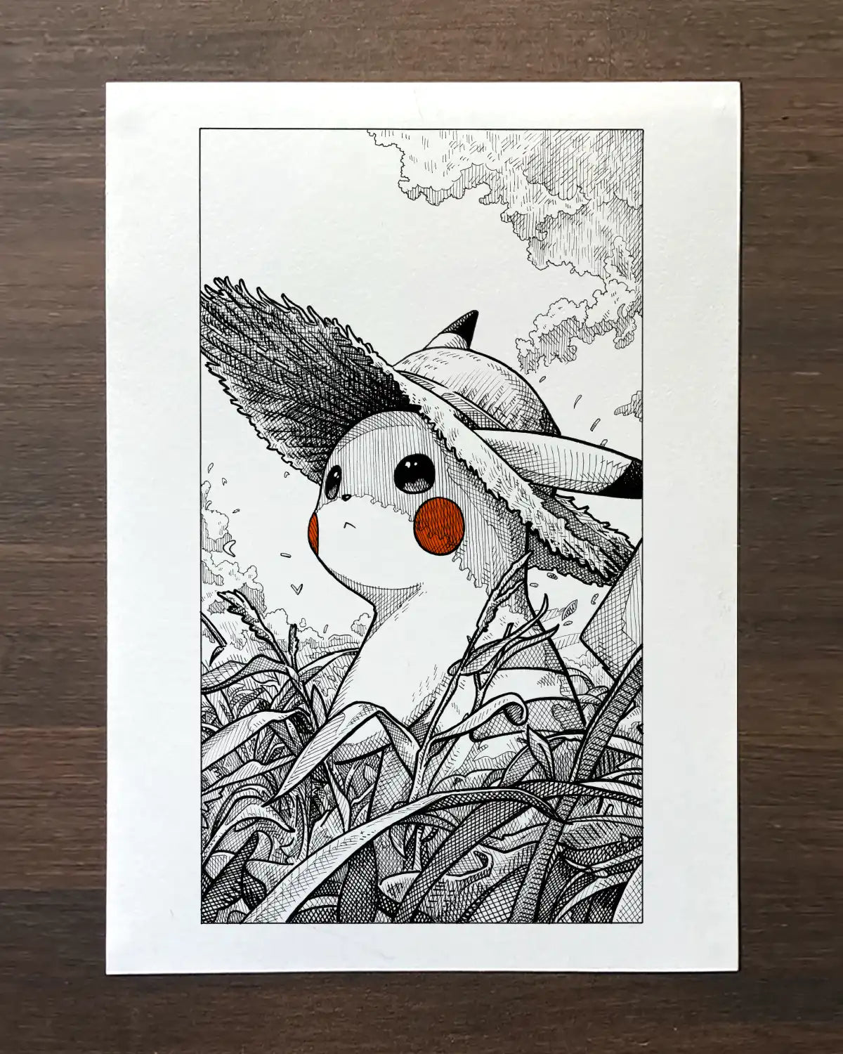Pikachu et son Chapeau (Original A4)