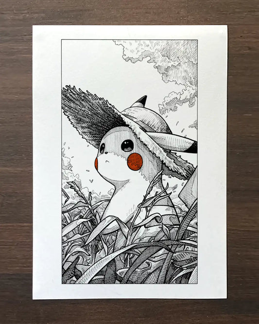 Pikachu et son Chapeau (Original A4)