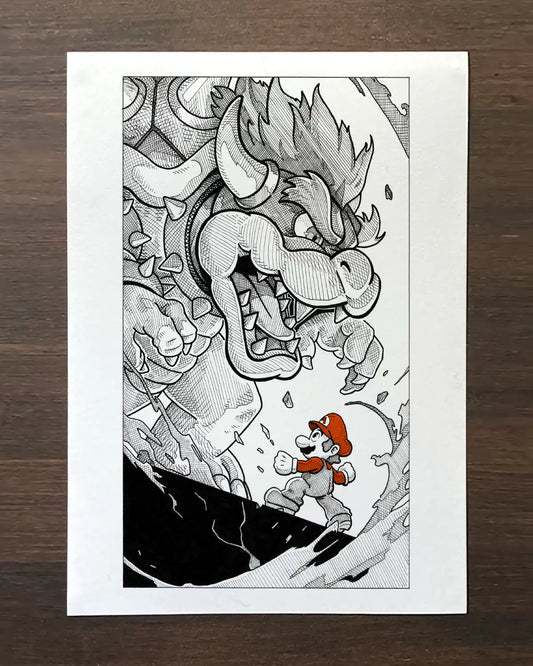 Mario VS Bowser (Original A4)