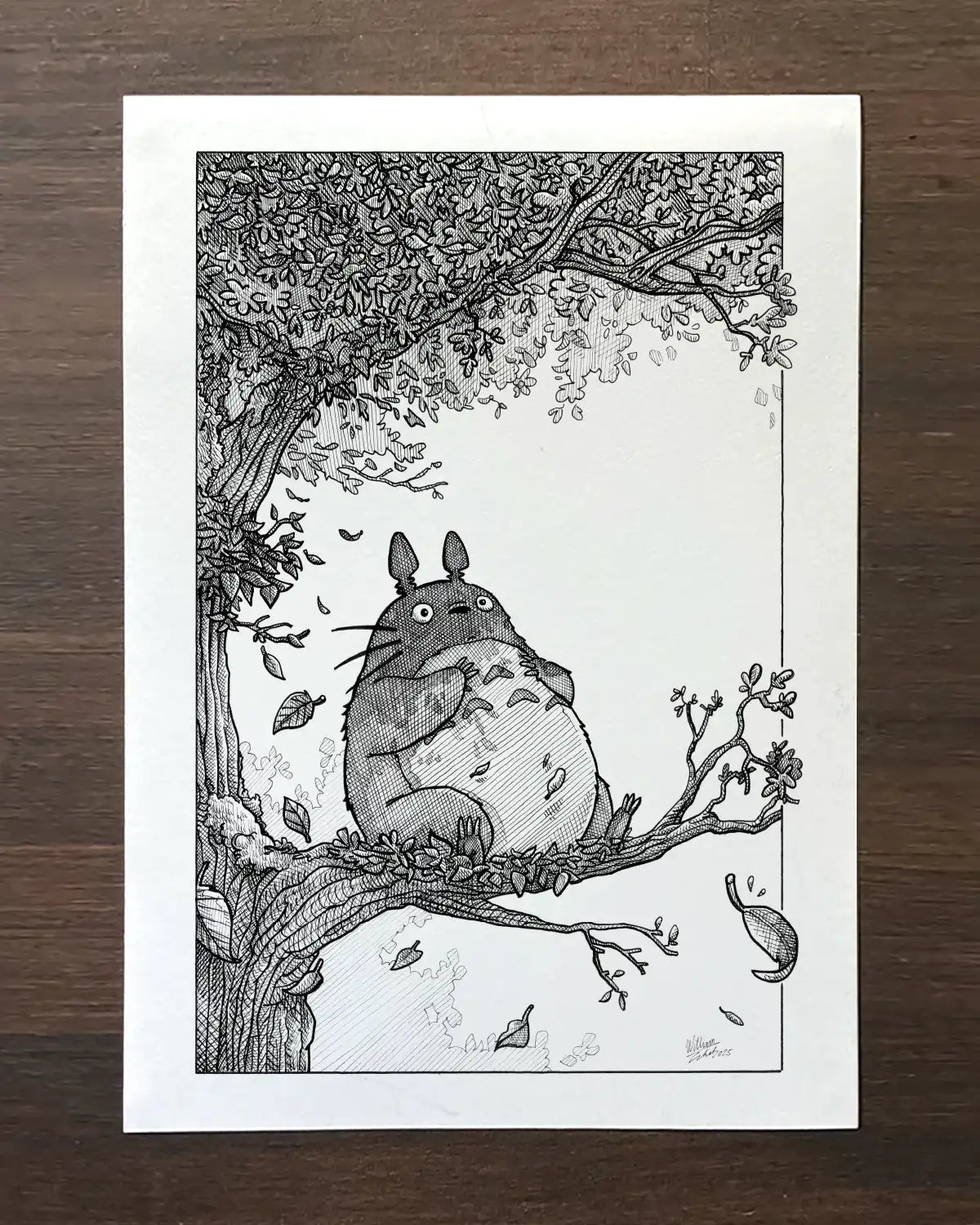 Totoro sur son arbre (Original A4)