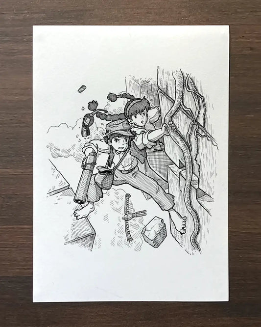 Pazu et Sheeta (Original A4)